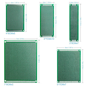 Double Sided PCB Board Prototype Kit (32pcs, 5 Sizes)